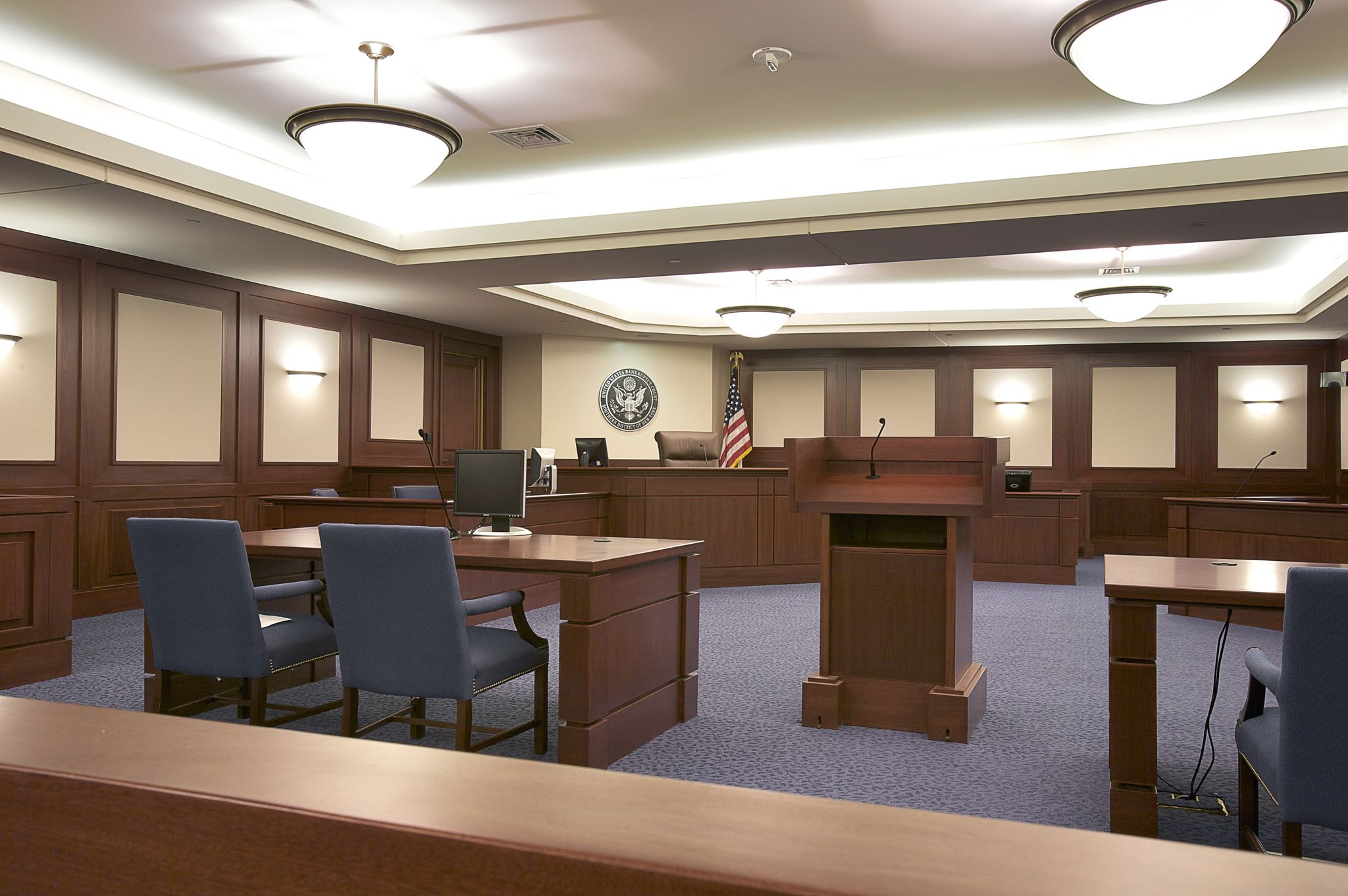 Executive courtroom acoustical paneling